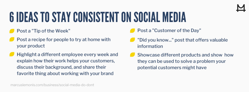 Six ideas to stay consistent on social media