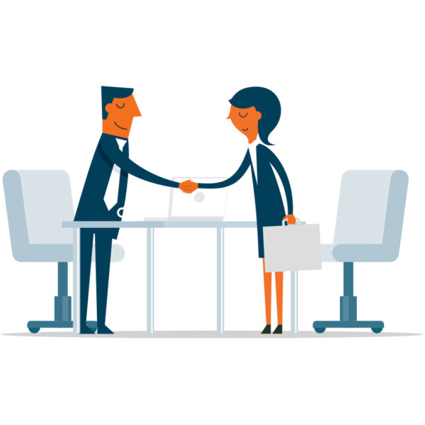 Man and women agreeing on what promises they will commit to