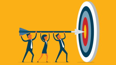 Business team on target for marketing to the average consumer