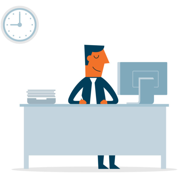 Man sitting at his desk preparing for his next meeting with investors
