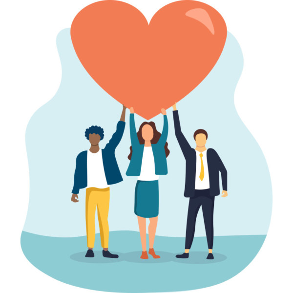 Team working together to grow community involvement in business