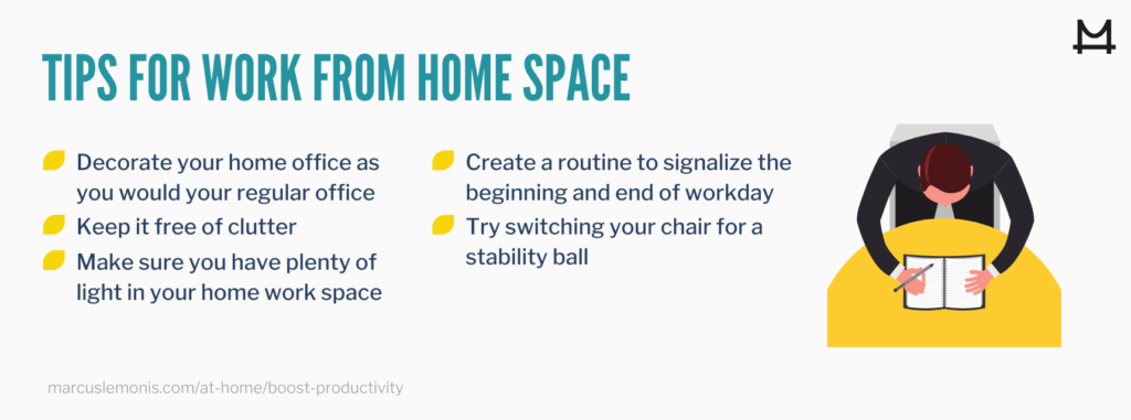 List of tips to help improve your work from home space