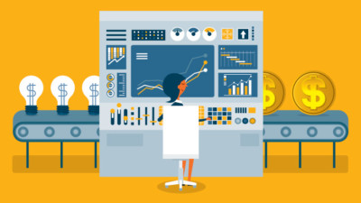 Woman running the production process for new products