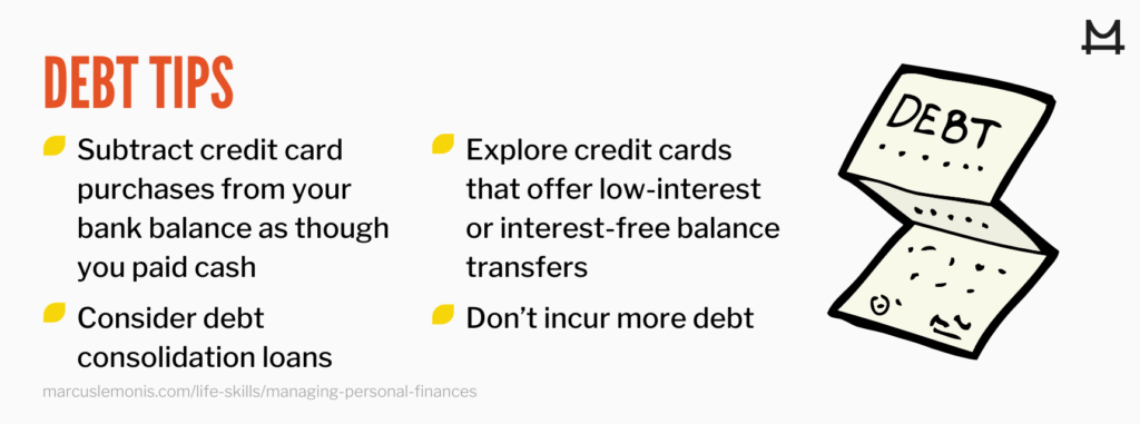 List of tips to deal with your debt