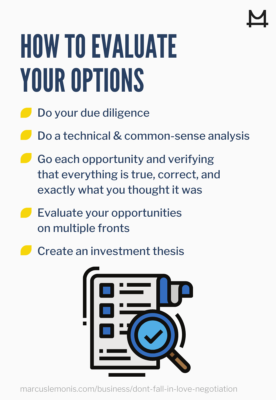 List of ways on how to evaluate options.
