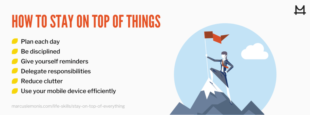 List of different ways on how to stay on top of things