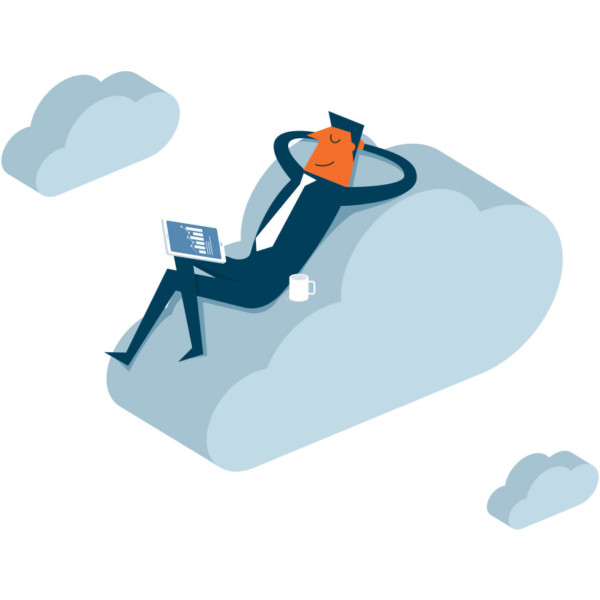 Man in data cloud