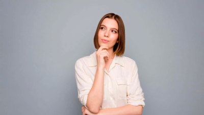 women thinking pensively about pivoting her life