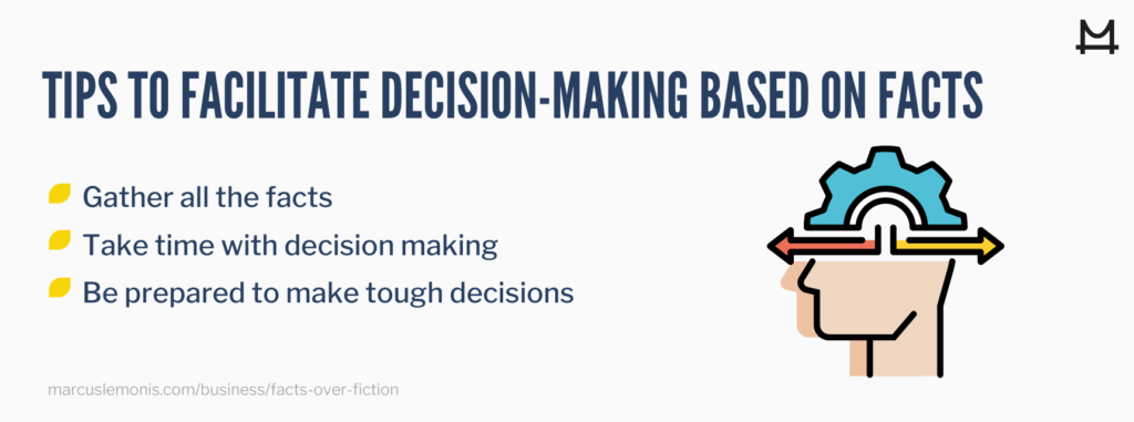List of tips to facilitate decision-making based on facts