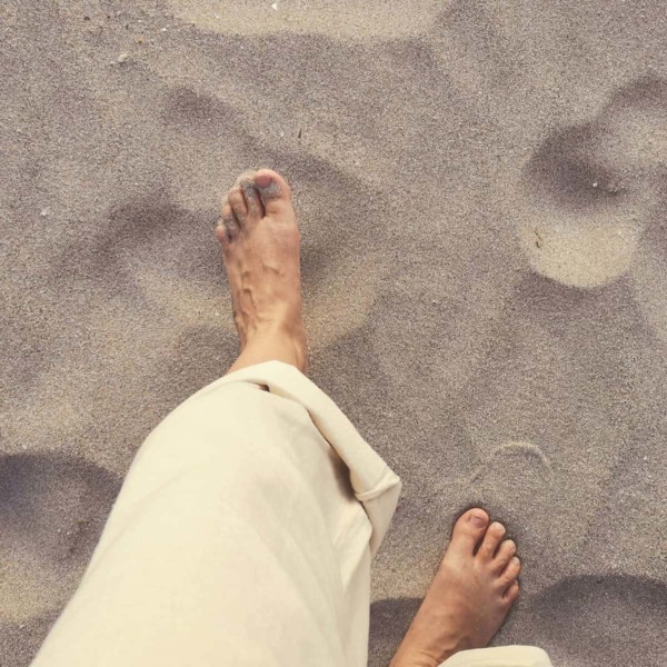 walking along the beach