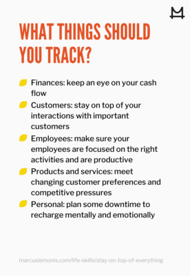 List of thing you should keep track of in your life and business