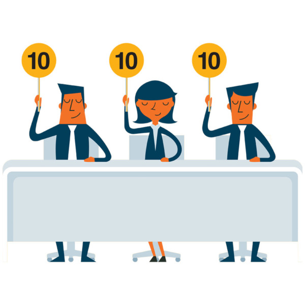 image of employers ranking job interview performance