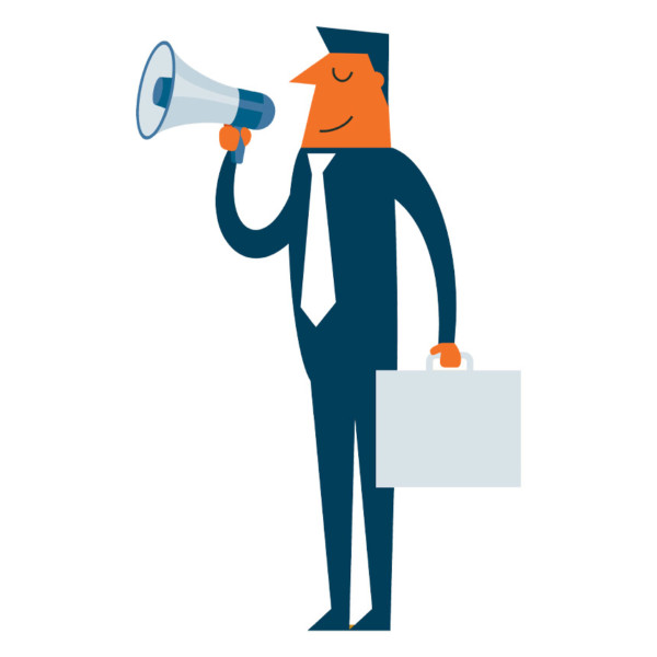 graphic of man using megaphone