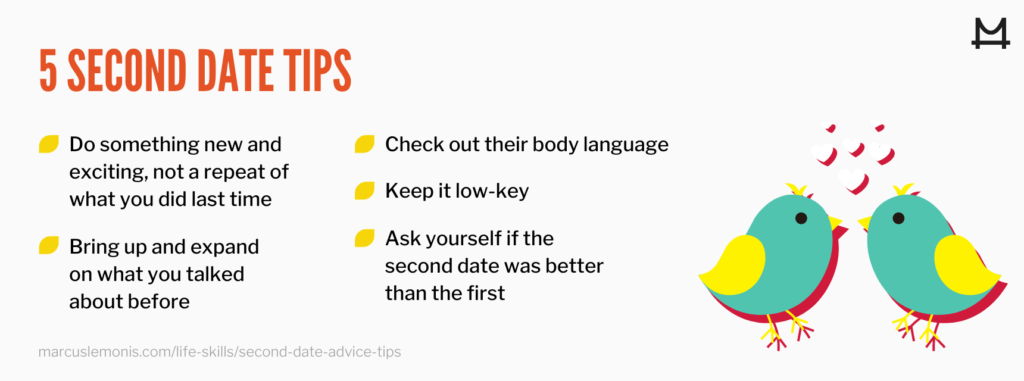 List of tips for a second date.