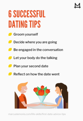 graphic on successful first date tips