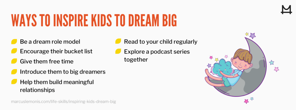 List of ways to inspire kids.