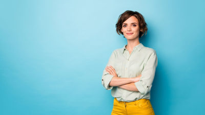 Image of someone on a blue background