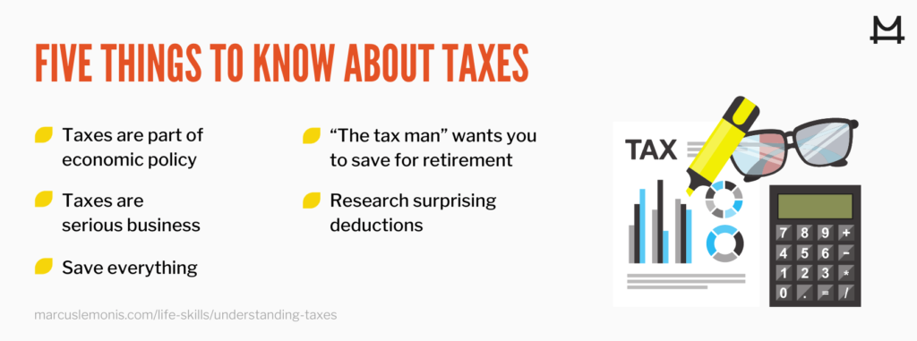 graphic on five things to know about taxes
