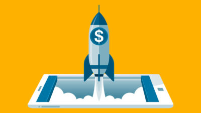 graphic of phone simulating product launch strategy