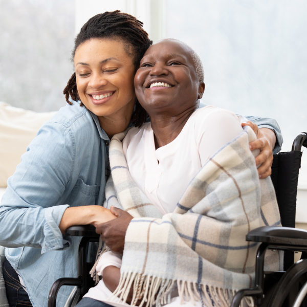 Image of mother and daughter embracing