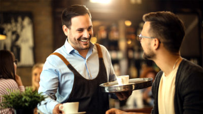 Server Serving Coffee