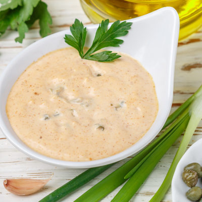Image of aioli sauce in a small dish