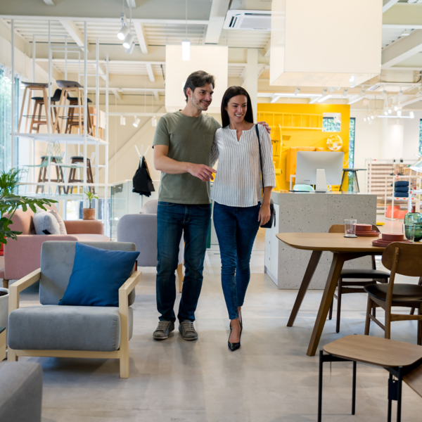 couple shopping for furniture