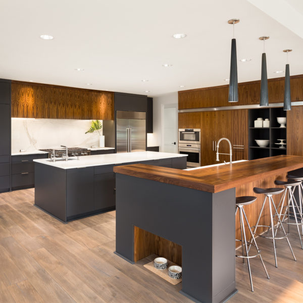 kitchen with 2 islands