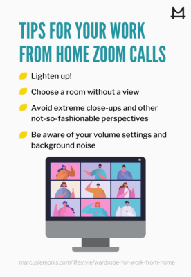 List of tips for your work form hoe zoom calls